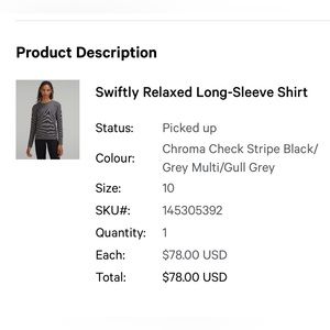 Lululemon swiftly relaxed long sleeve size 10